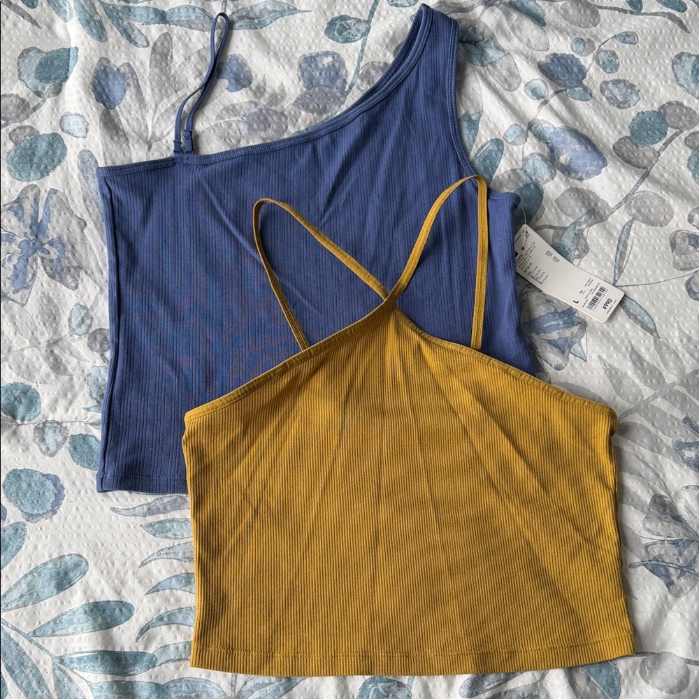 Elegant Blue and Mustard Camisole Set